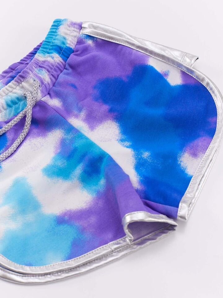 Mavi Yıldız Kız Çocuk T-Shirt Şort Takım