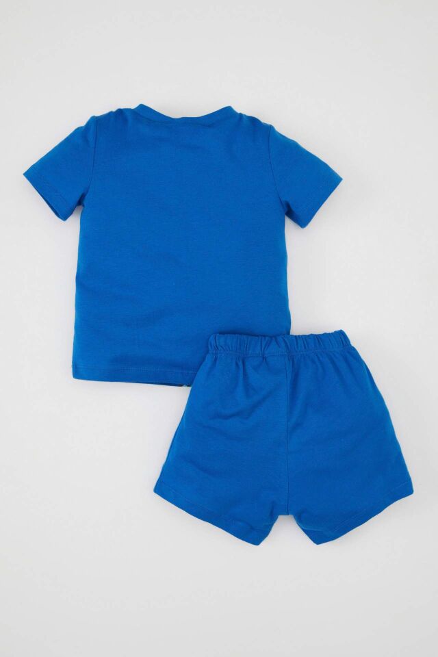 Erkek Bebek Pijama Takımı Superman Penye Kısa Kollu Üst Şort