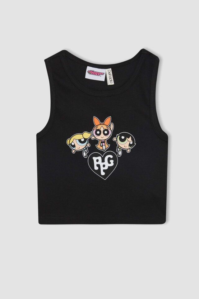 Kız Çocuk PowerPuff Girls Bisiklet Yaka Atlet