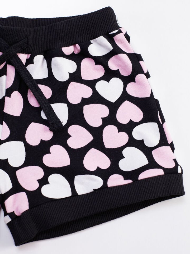 Berry Cute Kız Çocuk T-shirt Şort Takım 4 Y - Siyah, Pembe