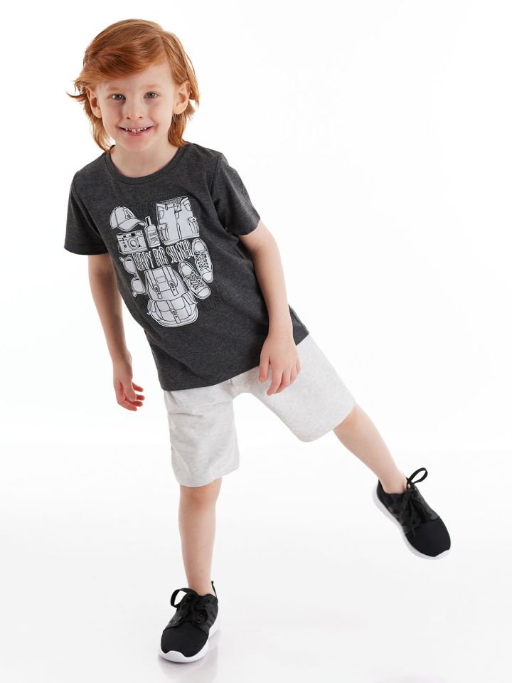 Holiday Erkek Çocuk T-shirt Şort Takım 4 Y - Gri