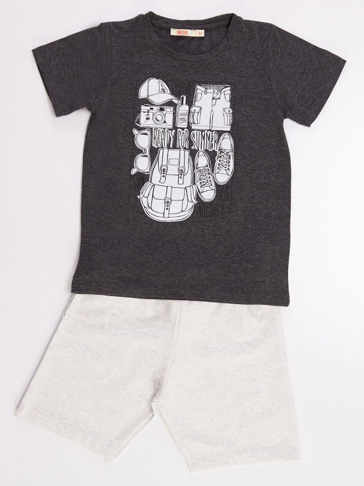 Holiday Erkek Çocuk T-shirt Şort Takım 4 Y - Gri