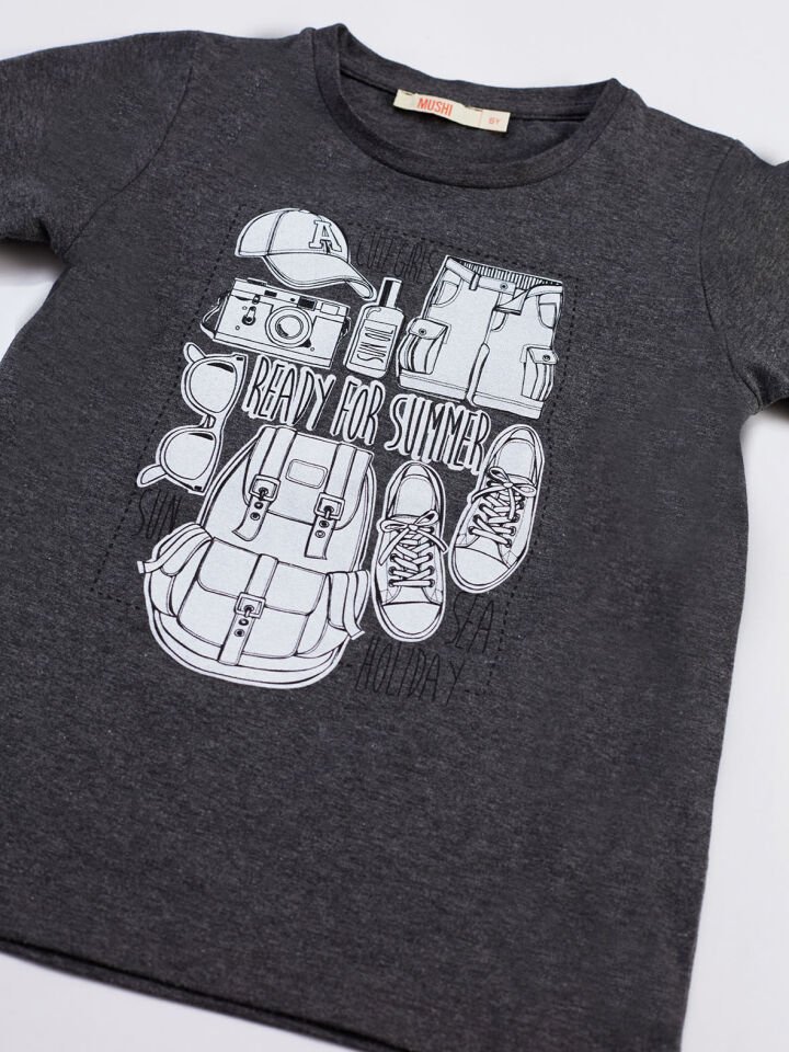Holiday Erkek Çocuk T-shirt Şort Takım 4 Y - Gri