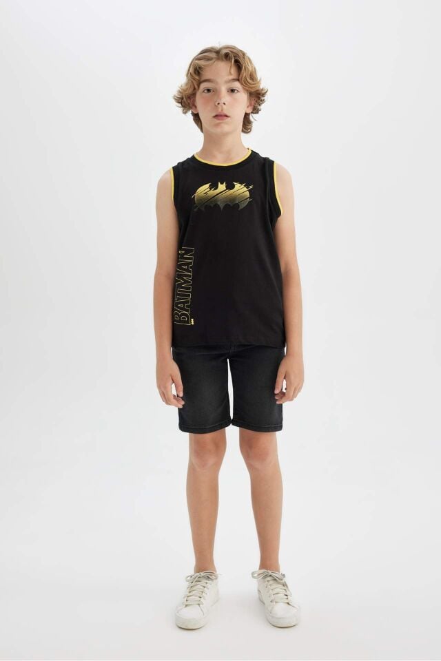 Erkek Çocuk Batman Bisiklet Yaka Atlet
