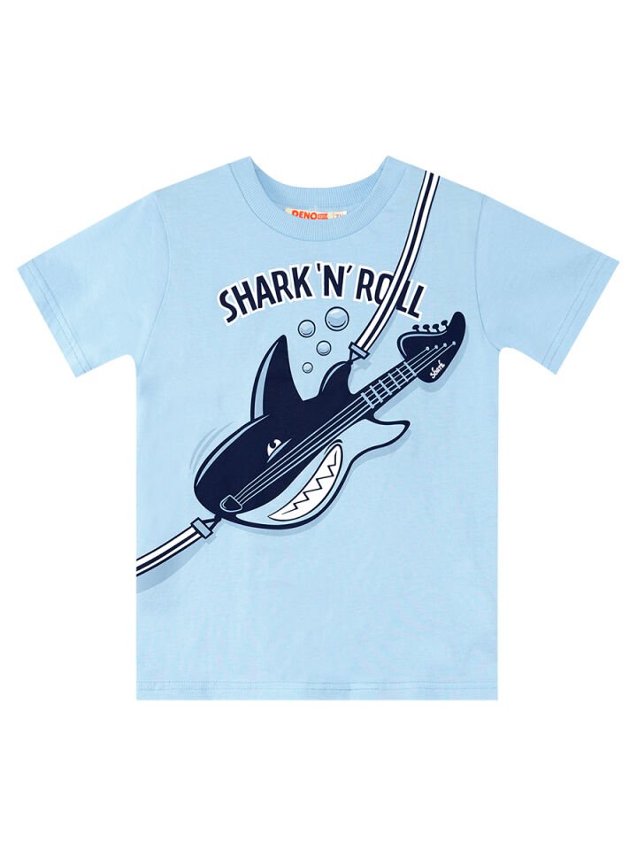 Shark'n Roll Erkek Çocuk T-shirt Kapri Şort Takım 5 Y - Mavi, Lacivert
