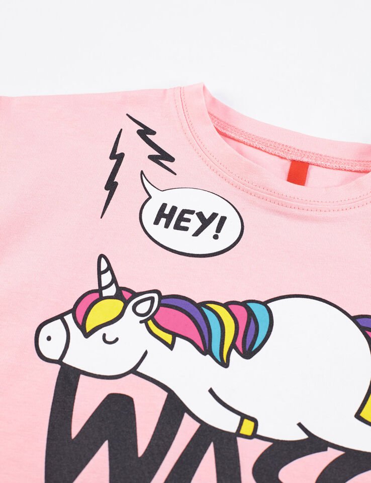 Wassup Kız Çocuk T-shirt Şort Takım 4 Y - Pembe Gri