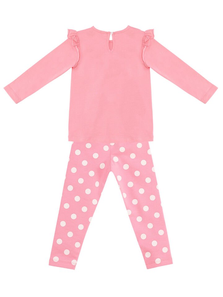 Kuzucuk Kız Bebek Pembe Tunik Tayt Takım 24-36 M - Pembe