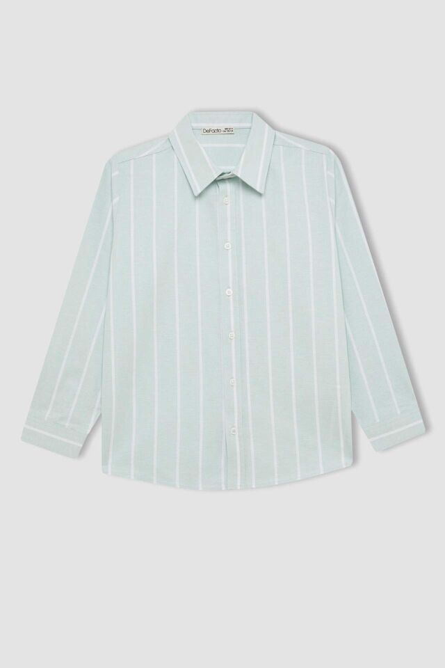 Erkek Çocuk Polo Yaka Oxford Uzun Kollu Gömlek