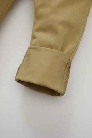 Erkek Bebek Duble Düz Paça Cepli Bağcıklı Beli Lastikli Gabardin Pantolon