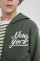 Erkek Çocuk Kapüşonlu Baskılı Fermuarlı Sweatshirt