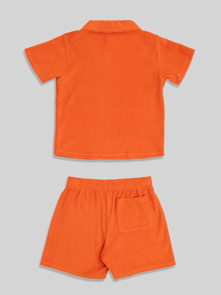 Renato Turuncu Çocuk Havlu Şort Tshirt 2'li Takım 6-7Y - Turuncu