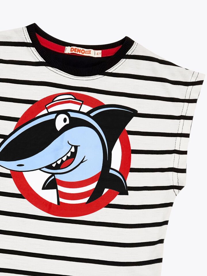 Denizci Erkek Çocuk T-shirt Kapri Şort Takım