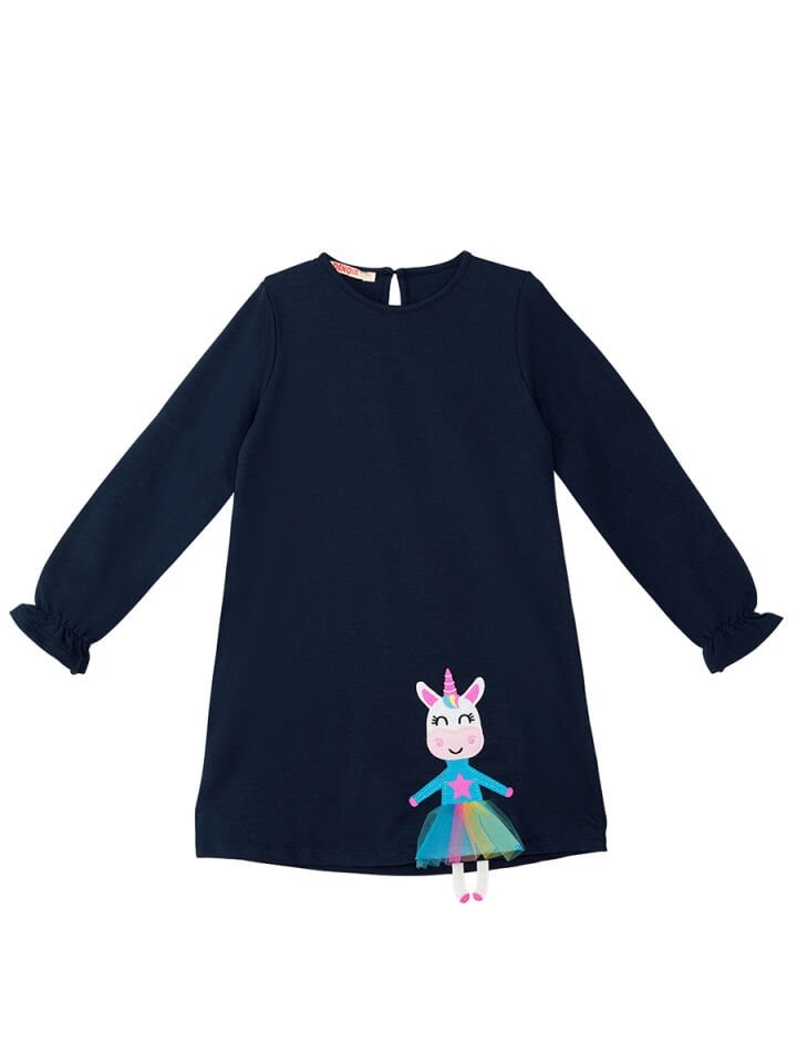 Lilycorn Lacivert Kız Çocuk Elbise
