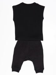 Denizci Erkek Çocuk T-shirt Kapri Şort Takım 2 Y - Siyah, beyaz