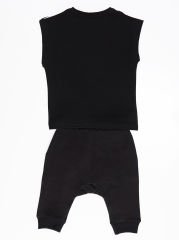Denizci Erkek Çocuk T-shirt Kapri Şort Takım 3 Y - Siyah, beyaz