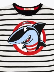 Denizci Erkek Çocuk T-shirt Kapri Şort Takım 3 Y - Siyah, beyaz