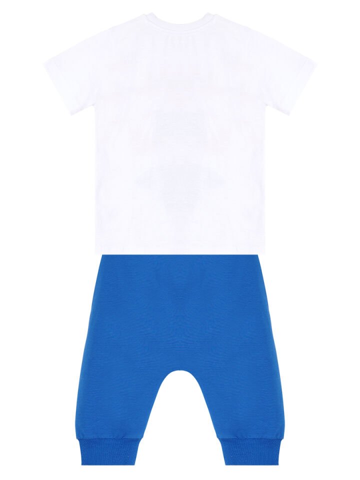 Surf Fox Erkek Çocuk T-shirt Kapri Şort Takım 7 Y - Mavi, Beyaz