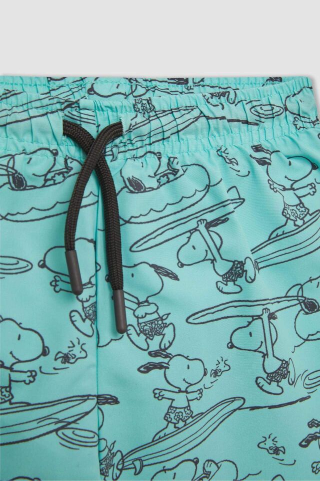 Erkek Çocuk Snoopy 2'li Takım Kısa Kollu Tişört Deniz Şortu