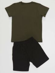 Üç Kaplan Erkek Çocuk T-Shirt Şort Takım 7 Y - Haki, Siyah
