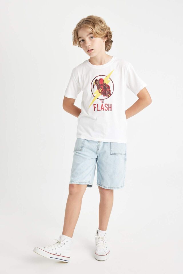 Erkek Çocuk The Flash Bisiklet Yaka Kısa Kollu Tişört