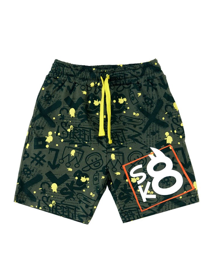 Kaykay Hipo Erkek Çocuk T-shirt Şort Takım 3 Y - Haki, yeşil