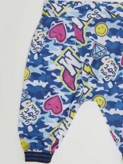 Kalp Kalbe Kız Çocuk Crop Top Kapri Şort Takım 5 Y - Sarı, Mavi