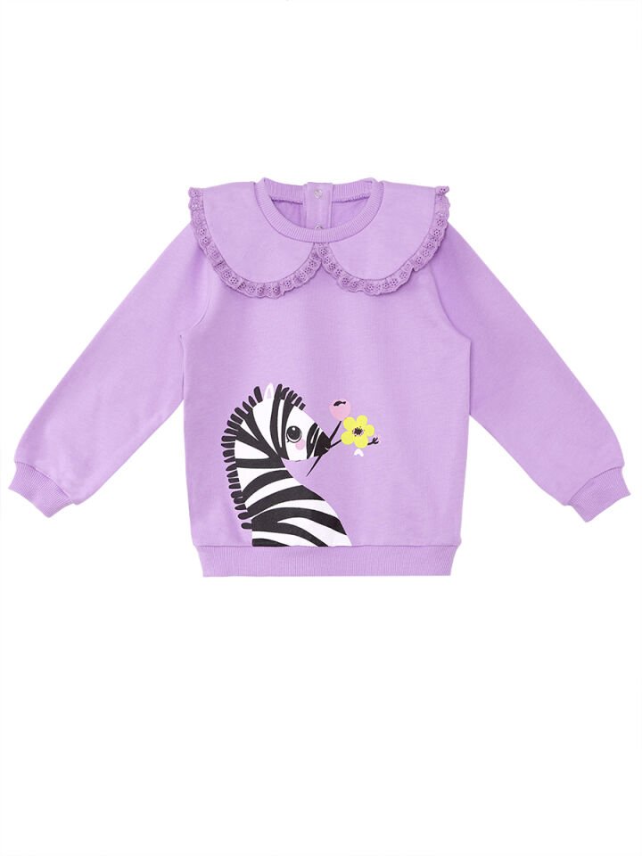 Zebra Kız Bebek Lila Sweatshirt 6-12 M - Lila