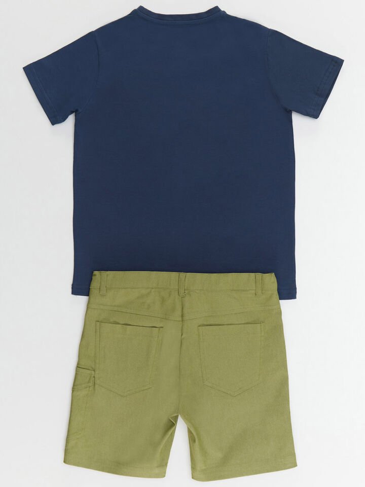 Safari Erkek Çocuk T-shirt Gabardin Şort Takım