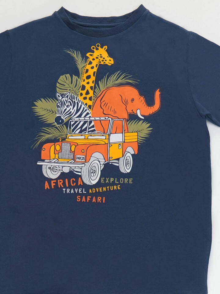 Safari Erkek Çocuk T-shirt Gabardin Şort Takım