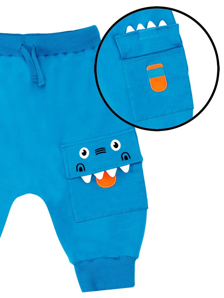 Monster Truck Erkek Çocuk T-shirt Kapri Şort Takım 8 Y - Mavi, Beyaz