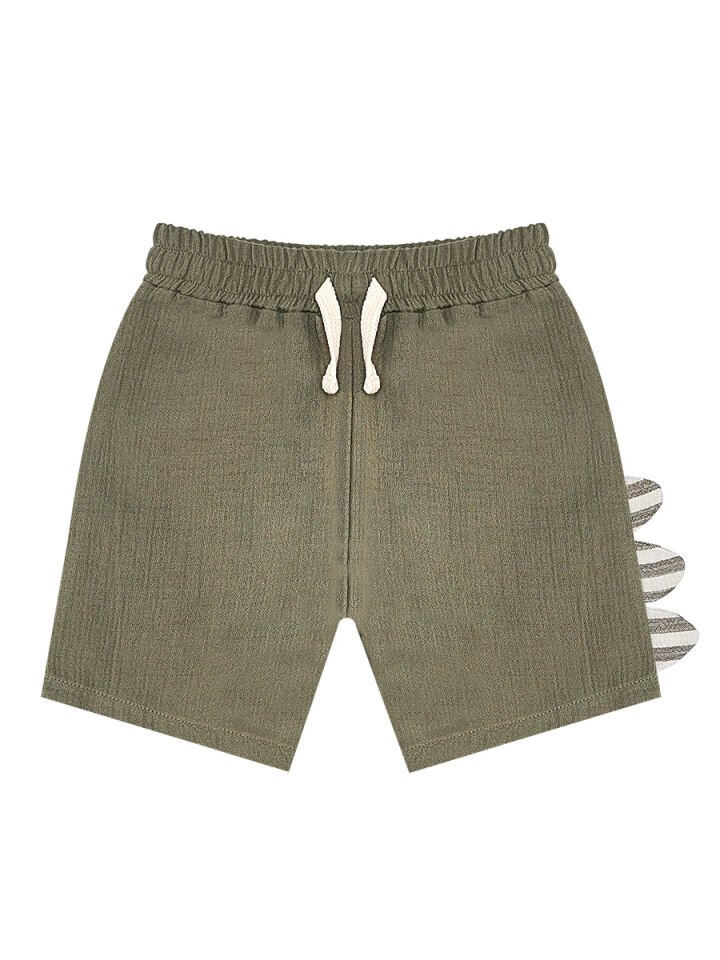 Dino Erkek Bebek Çocuk Müslin Şort Gömlek Takım 24-36 M - Haki