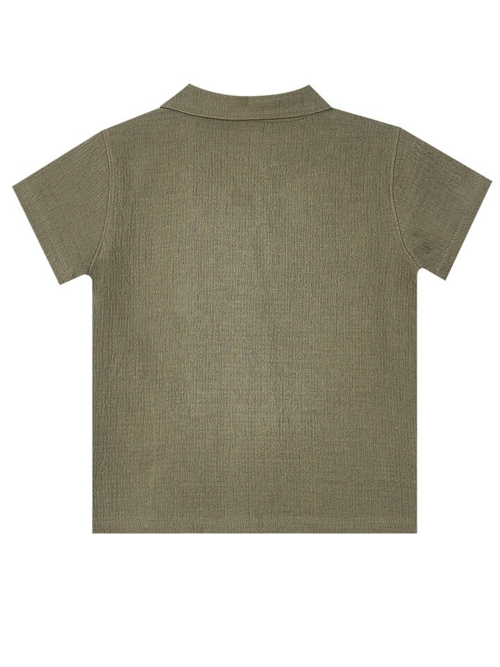 Dino Erkek Bebek Çocuk Müslin Şort Gömlek Takım 3 Y - Haki