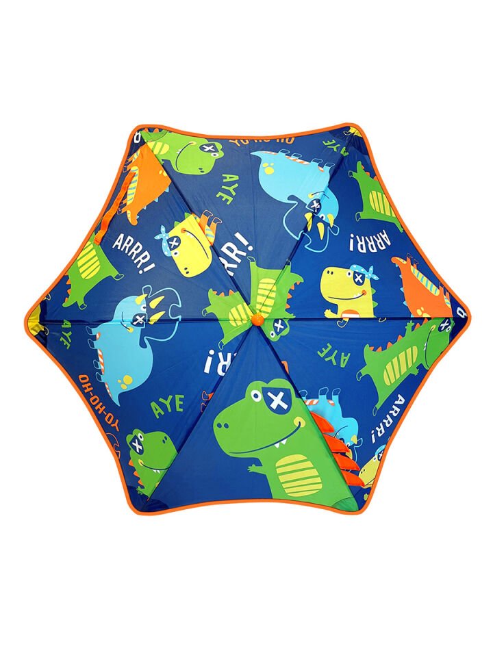 Renkli Dinozorlar Erkek Çocuk Şemsiye Standart - Lacivert