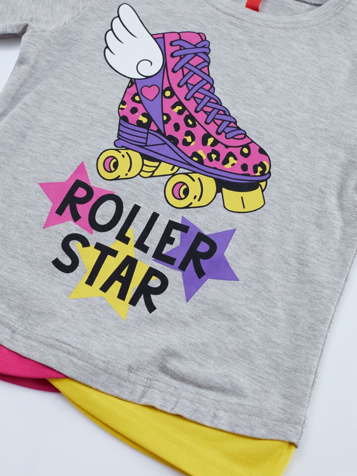 Roller Star Kız Çocuk T-shirt Pantolon Takım