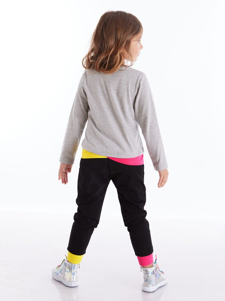 Roller Star Kız Çocuk T-shirt Pantolon Takım 6 Y - Siyah, Gri