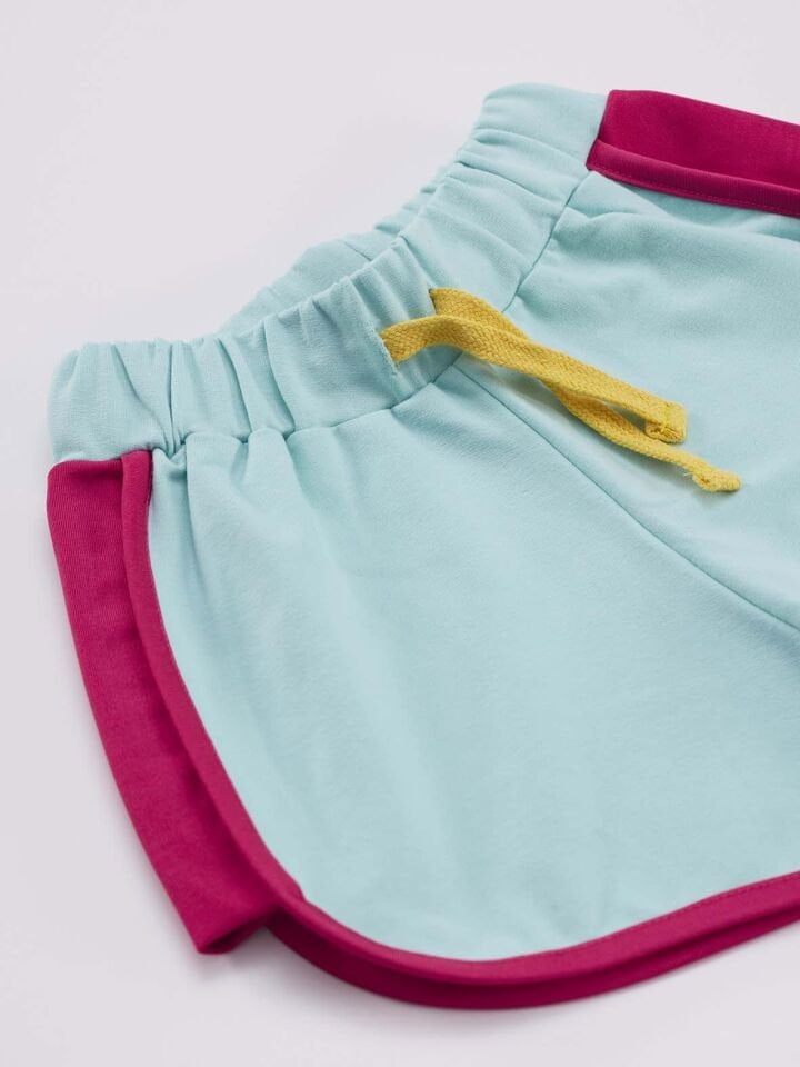 Çiçekli Unicorn Kız T-Shirt Şort Takım