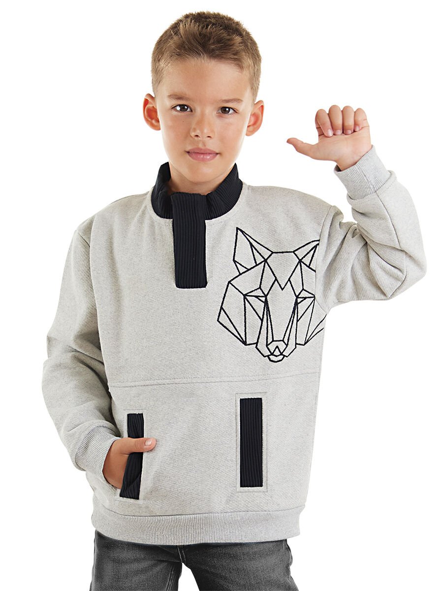 Kurt Erkek Çocuk Gri Sweatshirt