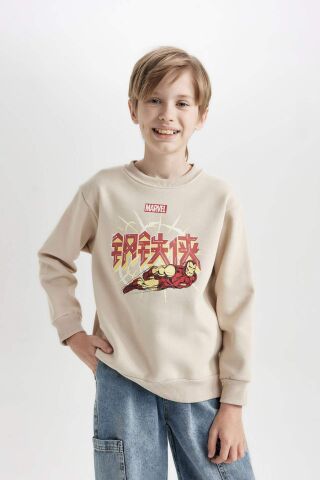 Erkek Çocuk Marvel Comics Bisiklet Yaka Kalın Sweatshirt