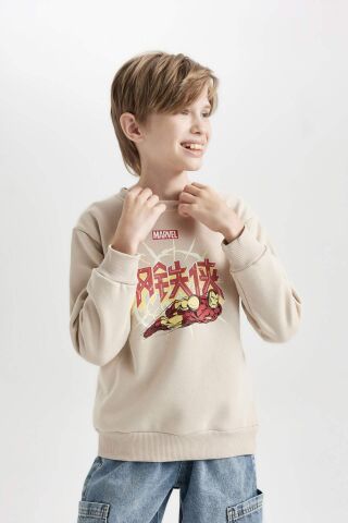 Erkek Çocuk Marvel Comics Bisiklet Yaka Kalın Sweatshirt