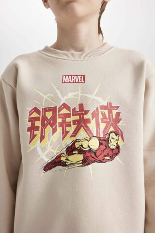 Erkek Çocuk Marvel Comics Bisiklet Yaka Kalın Sweatshirt