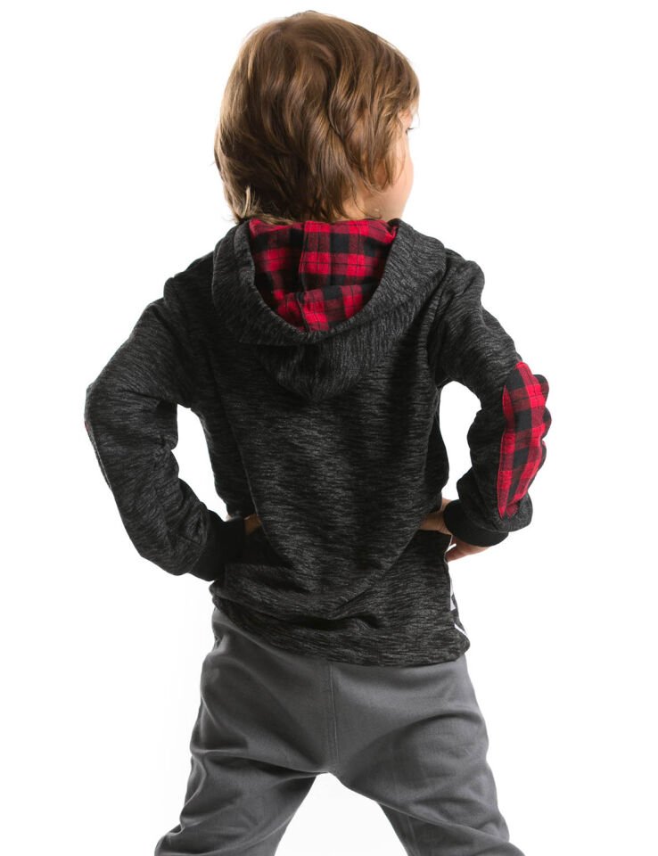 Dog Star Erkek Çocuk Kapişonlu Sweatshirt 5 Y - Siyah Bordo