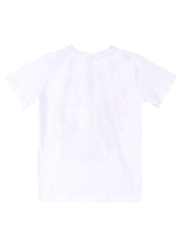 Dino Kazı Erkek Çocuk T-shirt Kamuflaj Şort Takım 7 Y - Beyaz
