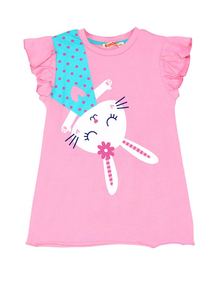 Sürpriz Tavşan Kız Çocuk Tunik Tayt Takım 5 Y - Pembe, Mavi