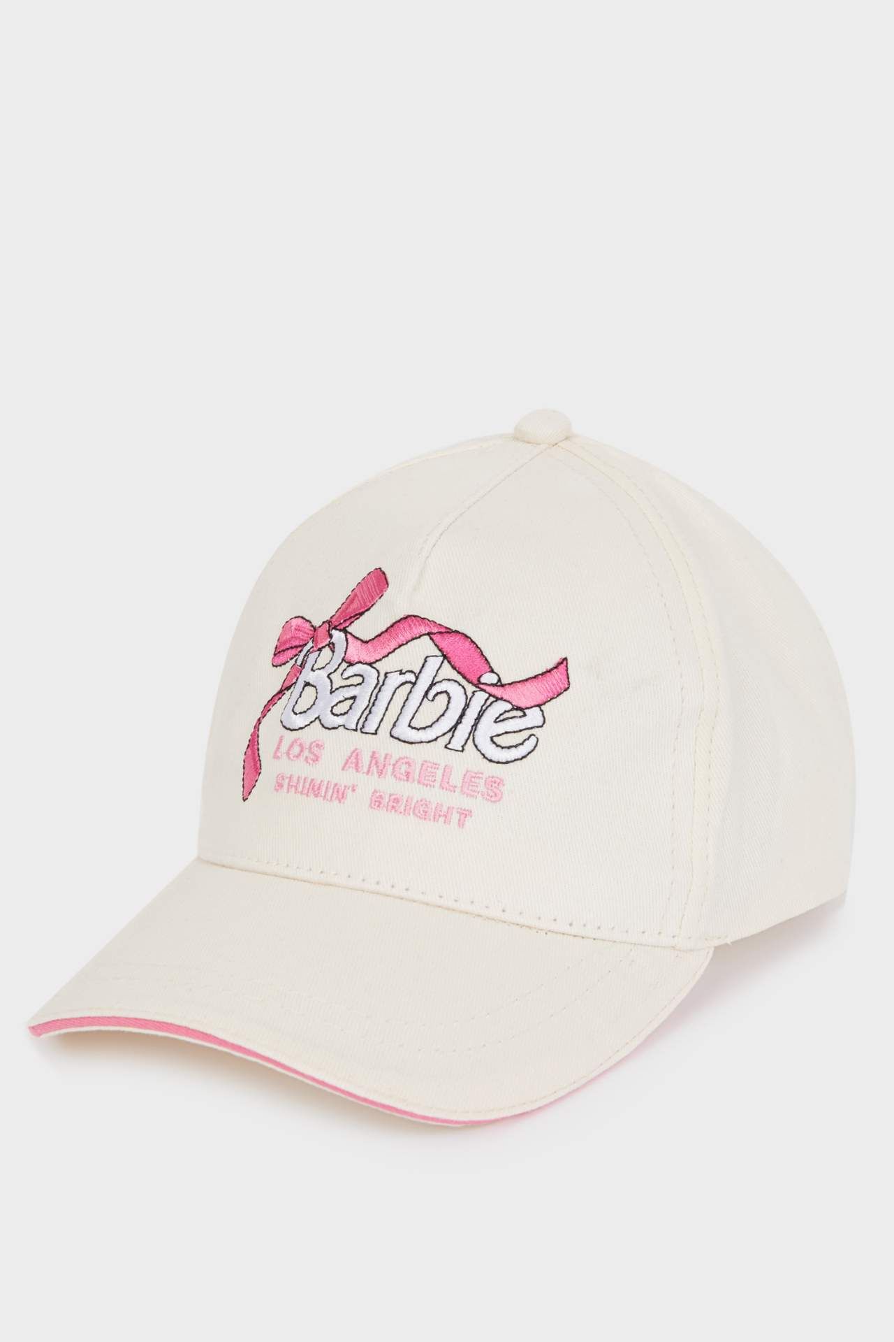 Kız Çocuk Barbie Nakışlı Pamuklu Cap Şapka