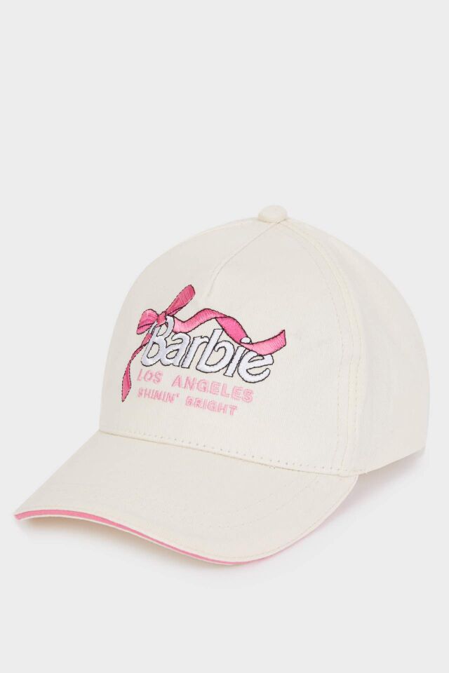 Kız Çocuk Barbie Nakışlı Pamuklu Cap Şapka