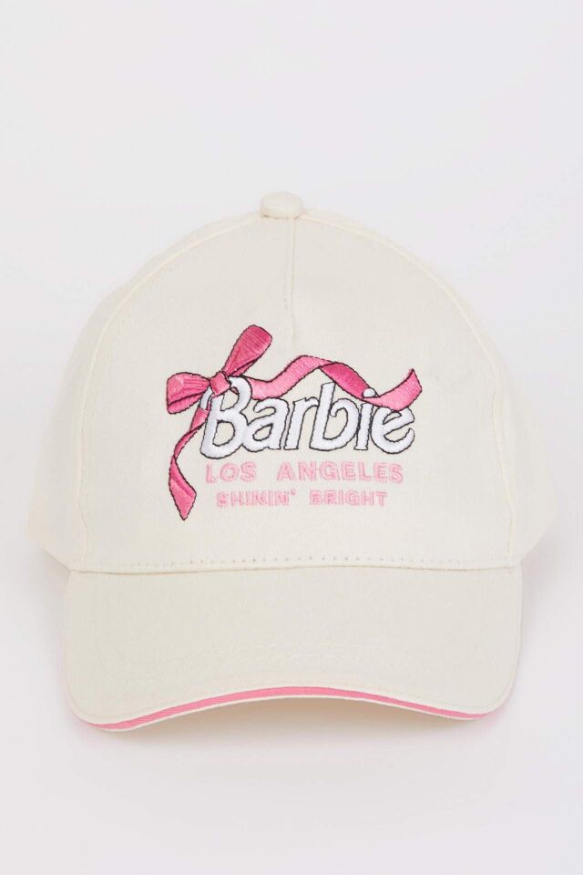 Kız Çocuk Barbie Nakışlı Pamuklu Cap Şapka