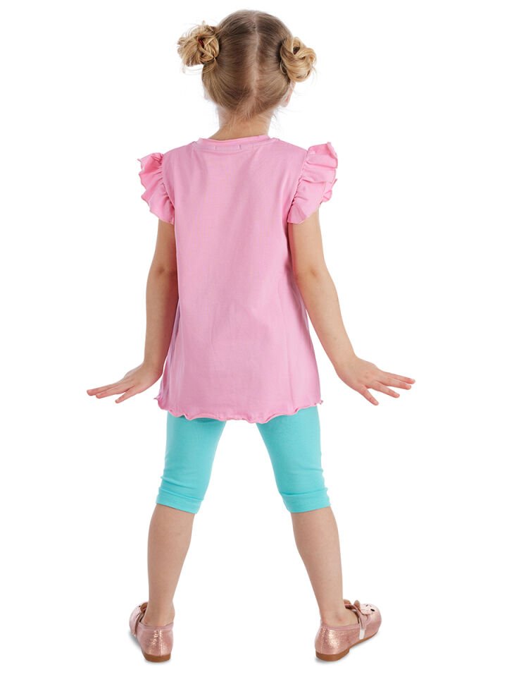 Sürpriz Tavşan Kız Çocuk Tunik Tayt Takım 6 Y - Pembe, Mavi