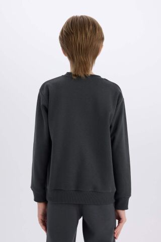 Erkek Çocuk Stranger Things Bisiklet Yaka Kalın Sweatshirt