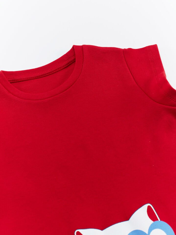 Kedi Fırfırlı Kırmızı Kız Çocuk Elbise 3 Y - Kırmızı, Mavi