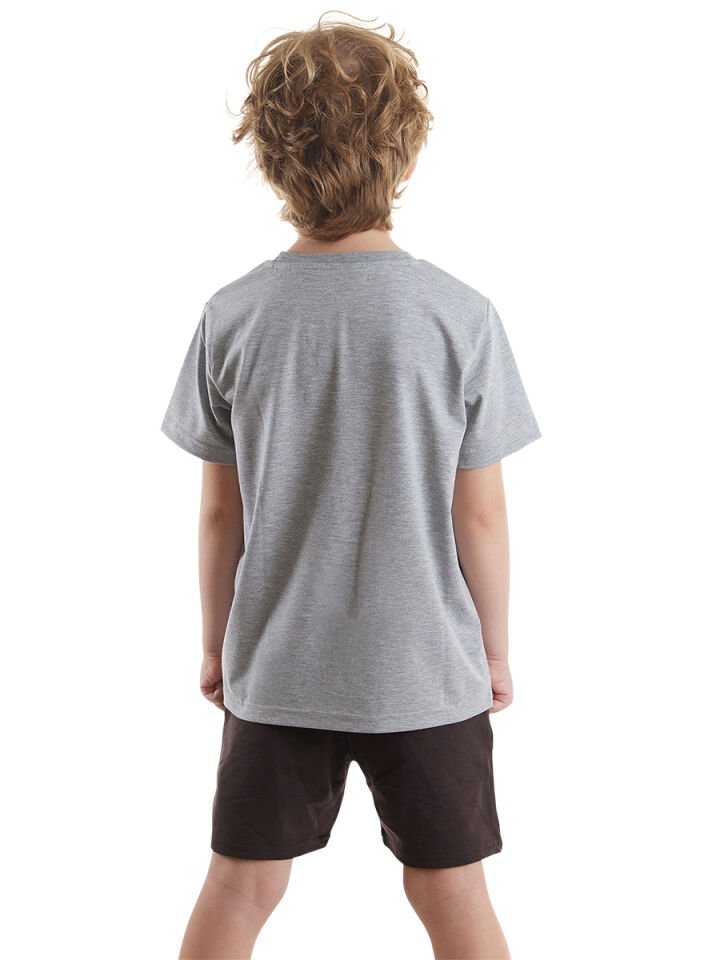 Arkadaşlar Erkek Çocuk T-shirt Şort Takım 5 Y - Gri, Kahverengi